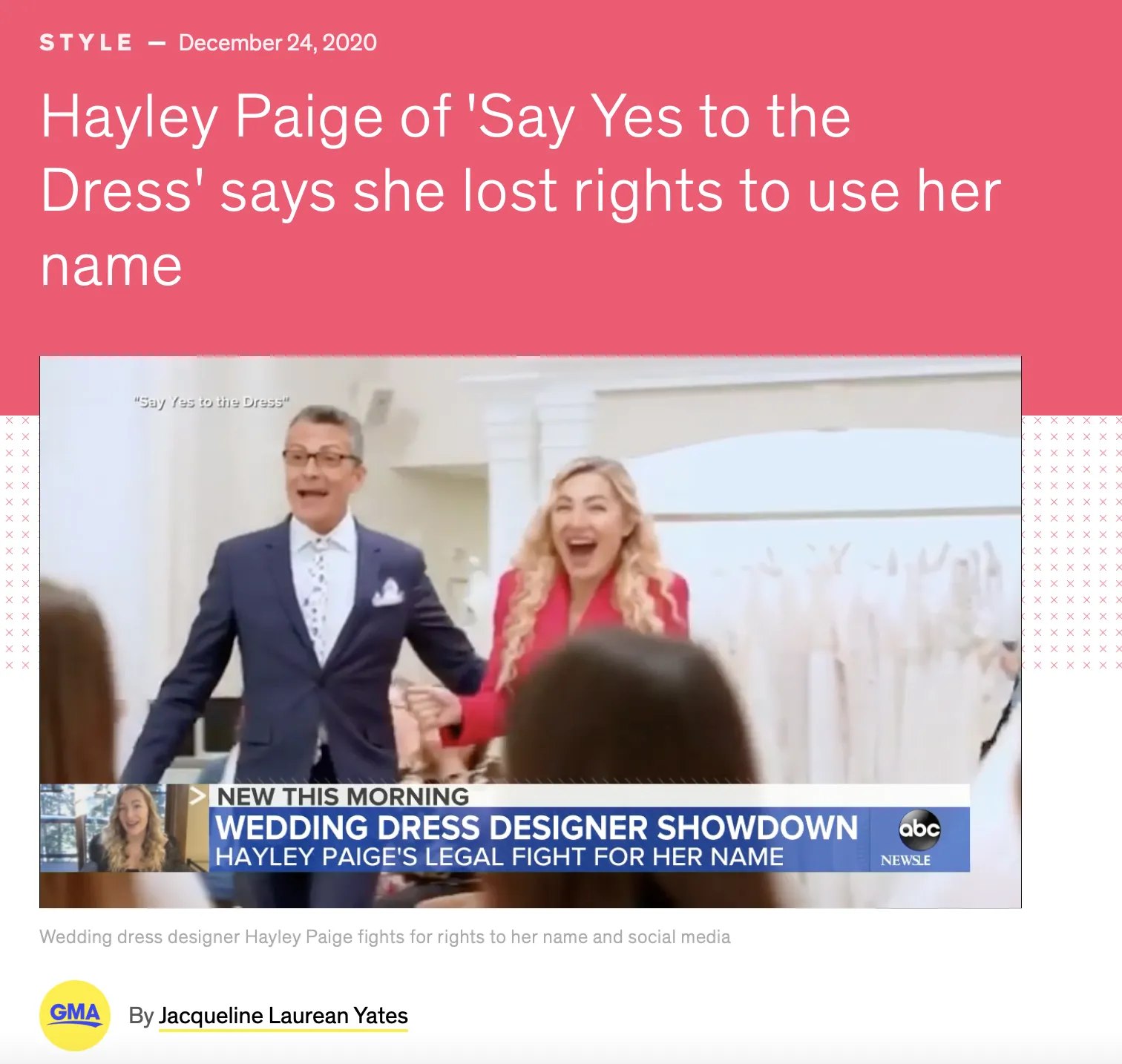 Client Hayley Paige Gutman
